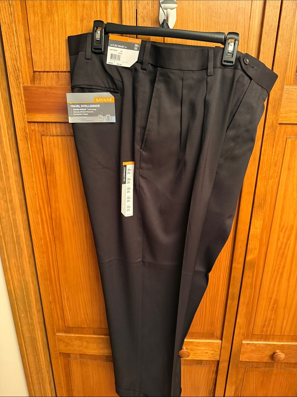 Savane Men's Dress Pants in Black NWT 38 by 29